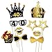 Unomor 40th Birthday Photo Booth Props (42Pcs) for Gold and Black Birthday Party Supplies, 40th Birthday Decorations Supplies for Men and Women