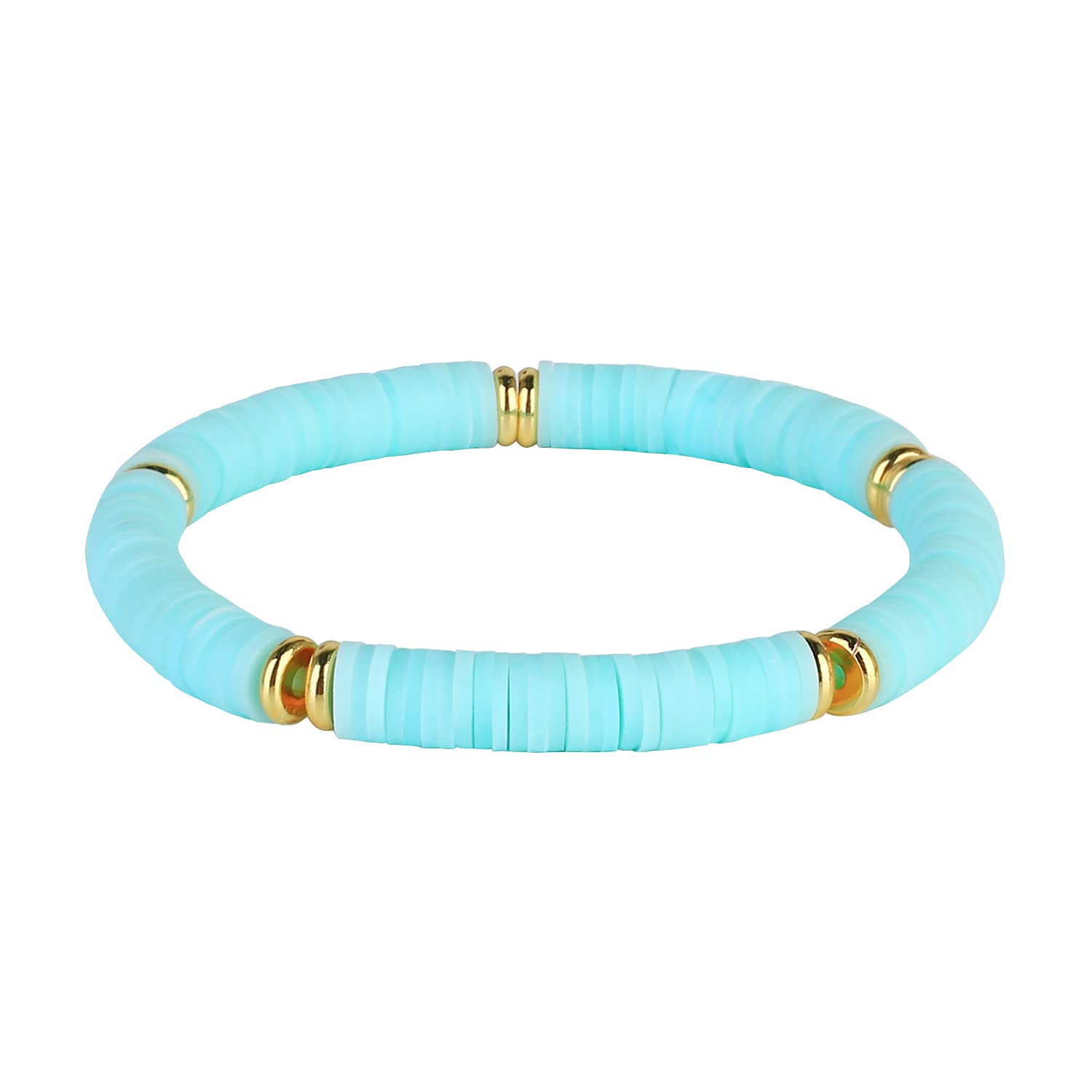 KELITCH Stretch Bracelets Stackable Rainbow HEISHI Beaded Bracelets Elastic Friendship Bracelets Boho Summer Beach Jewelry (01H)