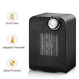 Portable Ceramic Space Heater, 1500W Fast Heating with Oscillating Function, Overheating & Tip-Over Protection, for Desk Office Home Small Rooms