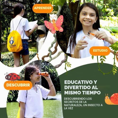 Kit de Explorador para Crianças - Binóculos, Apanhador de Borboletas, Lupa, Bússola, Brinquedos de Insetos - Jogos ao ar livre dos 3 aos 12 anos - Presente para 3 4 5 6 anos