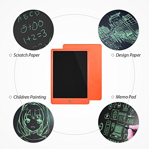 Highwinner LCD Writing Tablet, 10 inch Electronic Writing Board Digital Drawing Graphic Doodle Tablet,Portable Handwriting Notepad with Protect Sleeve (Orange)