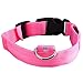Safety Dog LED Collar Flashing Light up, Glow and bright (Ships From USA) (Small, Pink)