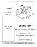1974 Craftsman 9-29517 Radial Arm Saw-Dust Collector Attachment Instructions Reprint [Plastic Comb]