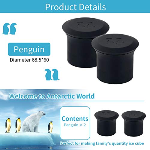 Eiswürfelform aus Silikon, 3D-Eisbär, Pinguin, mit Deckel, Eiswürfelbereiter (2, Pinguin) – Bild 7
