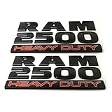 Yoaoo 2x Genune Black Ram 2500 Emblem Badge 3D Emblem Decals Nameplates Flat Letter OEM Matte