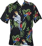 Hawaiian Shirt Mens Parrot/Toucan Print Beach Aloha Party