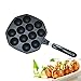 Takoyaki Pan, Keeper Nonstick Cast Aluminum Alloy Baking Tray Pan Aebleskiver Takoyaki Maker, 12 Holes
