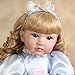 PURSUEBABY Lifelike Toddler Reborn Girl Baby Dolls 24 inch Princess Marilyn with Blue Eyes Real Life Baby Dolls Girl Blonde Hair for Girls Christmas & Birthday with Gift Box Set