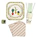 RiscaWin Cactus Birthday Party Tableware Set, Party Set Serves 10,Paper Plates,Paper Cups,Paper Straws,Napkins,Plastic Knives, Plastic Spoon,Plastic Forks– Complete Party Pack (Cactus) …