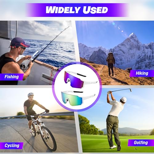 Starvortex 2 Pieces UV400 Men's Cycling Glasses, Polarized Sports Glasses, Super Light TR90 MTB Running Glasses, Ideal for Biking, Running, Fishing, Trekking and Climbing (2 Colors)