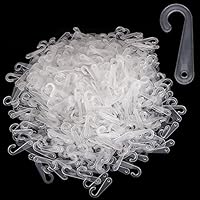 handrong 1000 Pcs Plastic J Hooks Fasteners for Socks T-Shirts Clothing Retail Display Hanger (White)