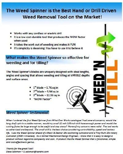 Weed 'N Till Drill-Powered Weeder and Tilling Tool