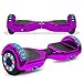 cho Colorful Wheels Series Hoverboard Safety Certified Hover Board Electric Scooter with Built in Speaker Smart Self Balancing Wheels (Chrome Purple)