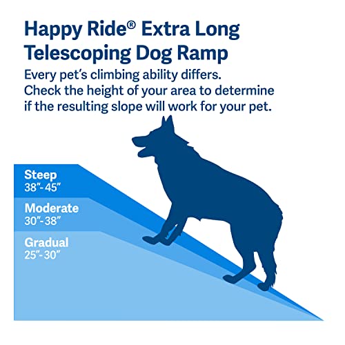 PetSafe Happy Ride Extra Long Telescoping Dog Ramp for Cars, Trucks