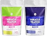 MIRACLE TEATOX Weight Loss Morning + NightTime Tea: Organic Detox Tea, Body Cleanse, Reduce Bloating, & Appetite Suppressant, 14 Day Detox, Natural Detox Cleans