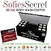 SofiesSecret 30 XXL Bamboo Deodorizing Unisex Body Wash Wipes | Individually Packaged XXL Cloths (12in x 12in) | 100% Organic Extracts & Natural Ingredients, Perfume FREE, Rinse FREE