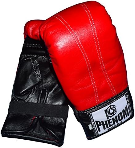 Phenom Muay Thai Training Glove High Quarity Cowhide Leather RED /Full Handmade by famous artisan (M)