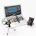 Professional Condenser Microphone, Plug &Play Home Studio microphones for Iphone Android Recording, PC, Computer, Podcasting, Mini Desktop MIC Stand dual-layer acoustic filter (M3-gold)