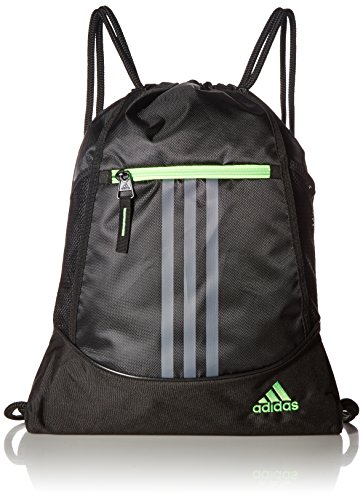 adidas Alliance II Sack Pack, One Size, Black/Onix/Solar Green