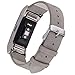 bayite Leather Band for Fitbit Charge 2, Matte Grey, 5.5