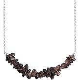NJCRAFT Natural Gemstone Chips Choker Necklace for Woman| Silver Plated Gem-stone Necklace | Chip 2–3 mm | Adjustable Chain 16+2 Inch