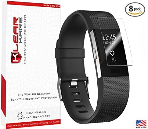 Fitbit Charge 2 - KlearKare Military Grade HD Screen Protector - 8 Pack - Made in the USA