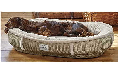 Orvis Memory Foam Wraparound Dog Bed With Faux Fur / Medium Dogs 40-60 Lbs., Brown Tweed, Medium