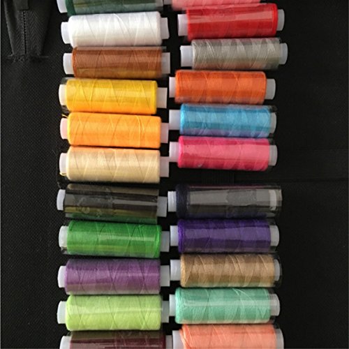 HAPYLY Sewing Kit with 24 Spools of Thread ,34 Kinds of Sewing Tool Accessories Mini Travel Sewing Kit for Beginners, Emergency, Home Quilting Stitching Hand Sewing 21.3x14.3x3.8cm