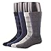 RioRiva Men's Dress Socks Mid Calf Crew Tube Socks for Business Grey Black Navy,BSK06 - Pack of 4,One Size