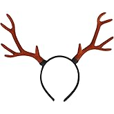Beaupretty Christmas Antlers Headband Deer Antler Headband Reindeer Antlers Hairband Fawn Horn Hair Hoop Deer Horns Headpiece Antler Headdress for Halloween Cosplay Party