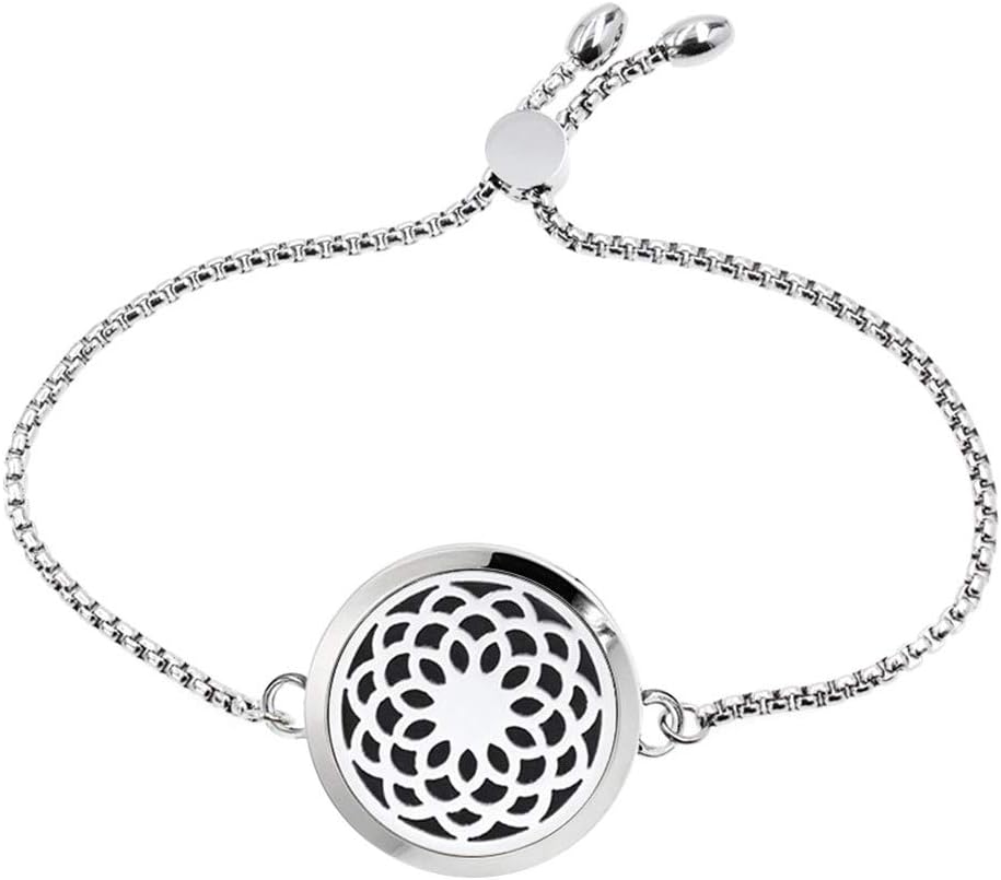 LABIUO Essential Oil Diffuser Bracelet,Stainless Steel Aromatherapy Locket Bracelets