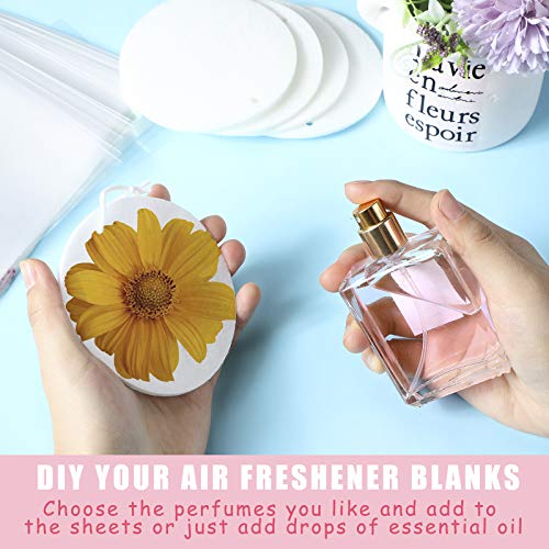 50 Pieces Sublimation Air Freshener Blanks Car Scented Hanging Round