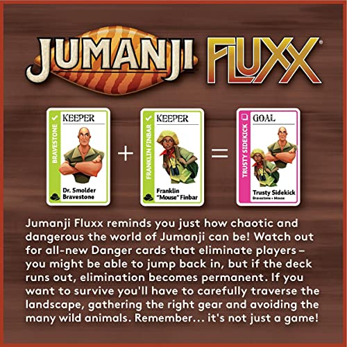 LOONEY LABS Jumanji Fluxx Card Game Best Jumanji Game Fun Family