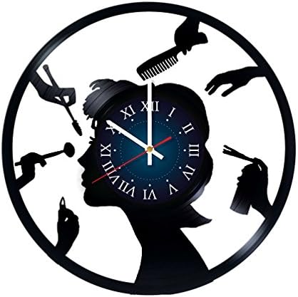 BEAUTY SALON HAIRSTYLE Vinyl Record Wall Clock - room decor - Art Gift Modern Home Record Vintage Decoration Gift For Him and Her - gift for fan gifts for boys man girls women you prime birthday