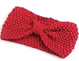 RuiChy Women Crochet Flower Bow Knitted Headband Warm Ear Warmer Headwrap