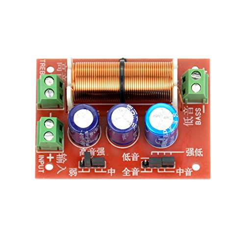Aoshike 400W Adjustable Multi Speaker Treble/Bass 2 Unit Audio Frequency Divider 2 Way Crossover Filters updated version