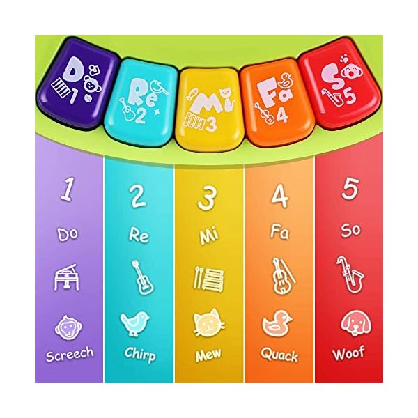 Baby Musical Elephant Toys, Toddlers Piano Keyboard Toy with Lights & Sound Music Activity Center Educational Learning…