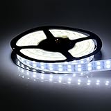 XKTTSUEERCRR 5050 SMD 16.4Ft 5 Meter Double Row 600LEDs Cool White Waterproof Flexible LED Strip Lights 120LEDs/M 600LEDs/Roll String Lights
