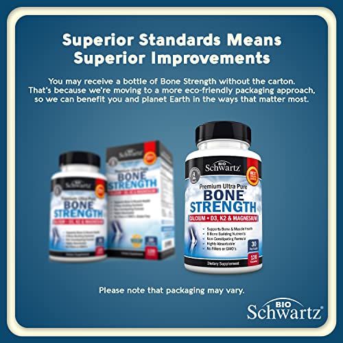 Bone Strength Supplement with Calcium + D3, K2 & Magnesium Highly