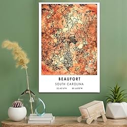 Beaufort Map Poster, South Carolina Map Art