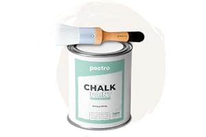 PECTRO Chalk Paint for Furniture 25 fl.Oz. (750ml) + Special Chalk Paint Brush - Furniture Paint no Sanding or Priming - Chalk Finish Wood Paint - DIY Projects Home Decor & Improvement (ANTIQUE WHITE)