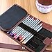 Canvas Pencil Roll, Veesoo 36 Slot Canvas Colored Pencil Roll Case Wrap Pencil Pen Wrap Organizer Roll Up Pencil Holder, Black