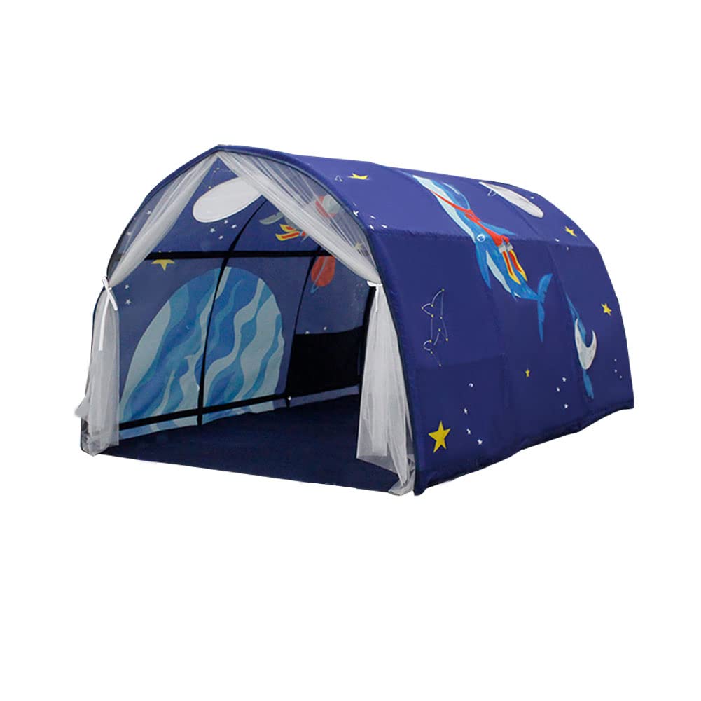 RongXuan Children's Tunnel with Mesh Curtain for Bunk Bed Bunk Bed 100cm Blue