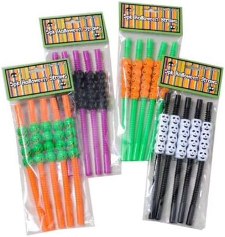 Halloween Pastic Straws 5 Pack Case Pack 48 - 706168