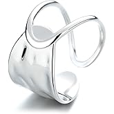 WPPHXY Handmade Rings 925 Sterling Silver Band Ring Adjustable Open Knuckle Rings Thumb Ring Statement Rings for Women Minimalist Jewelry