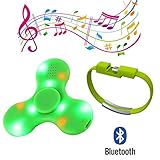 Etopsell LED Light Switch MINI Bluetooth Speaker Music Fidget Spinner EDC Hand Spinner--Best Stress Reducer Relieves Anxiety and Boredom (Green)