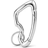 MORWLAT Star Carabiner Y2K Keychain, Extra-Large Shiny Chrome Karibiner, Minimal Stainless Steel for Men&Women