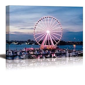 Canvas Prints Home Artwork Decoration Ferris Wheel Canvas Wall Art for Living Room, Bedroom - 12x18 inches