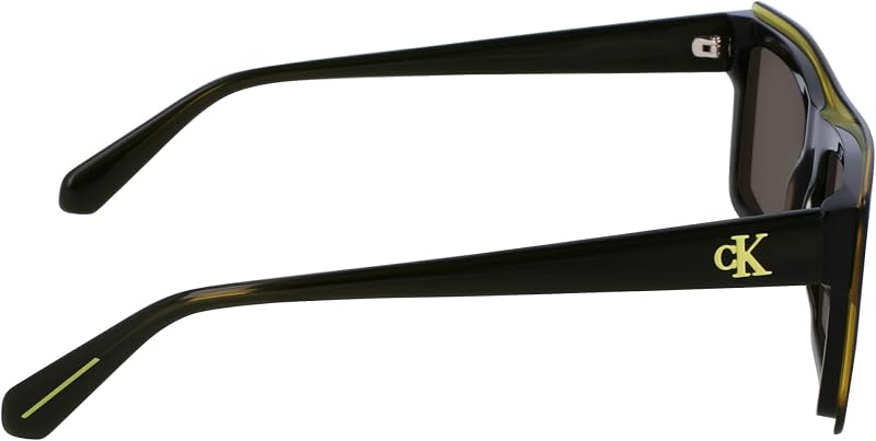 Unisex Adult Sunglasses CKJ23657S - Lime with Solid Olive Lens