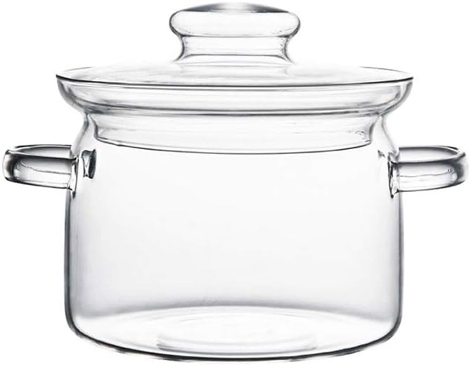 GPPZM 2.5L Transparent Glass Soup Pot Heat Resistant Glass Bowl with